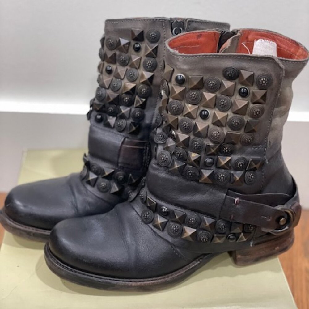 A.S.98 Airstep Ombre Studded Moto Booties EU36